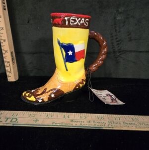 Texas Cowboy Boot Mug Vintage Western Decor
